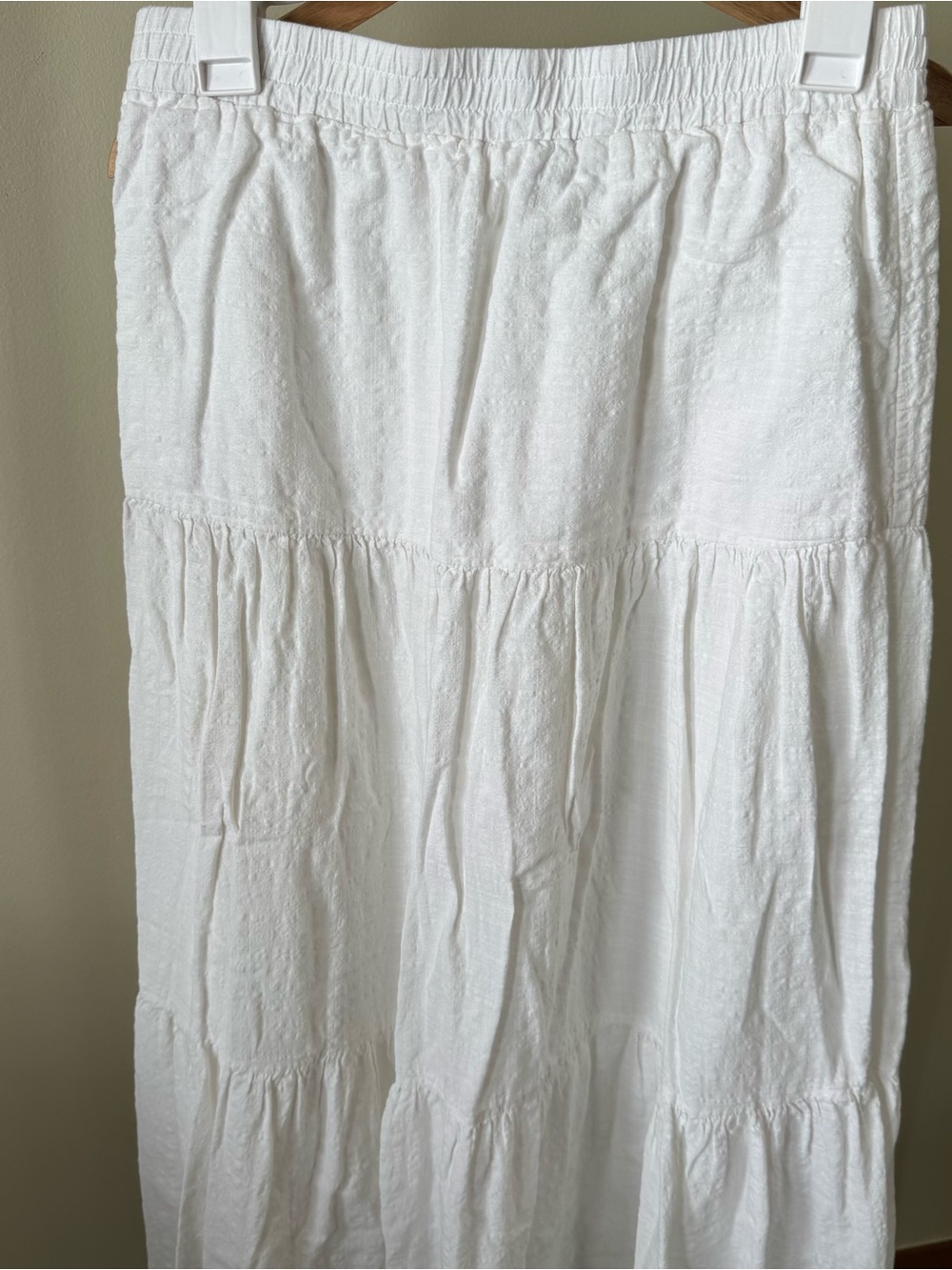 Cotton On White Tiered Maxi Skirt with Elastic Waist